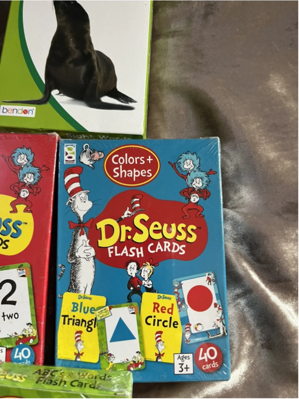 3 Dr. Seuss Flash Card Lot NUMBERS ABC’s & WORDS COLORS & SHAPES &1 SIGHT WORDS